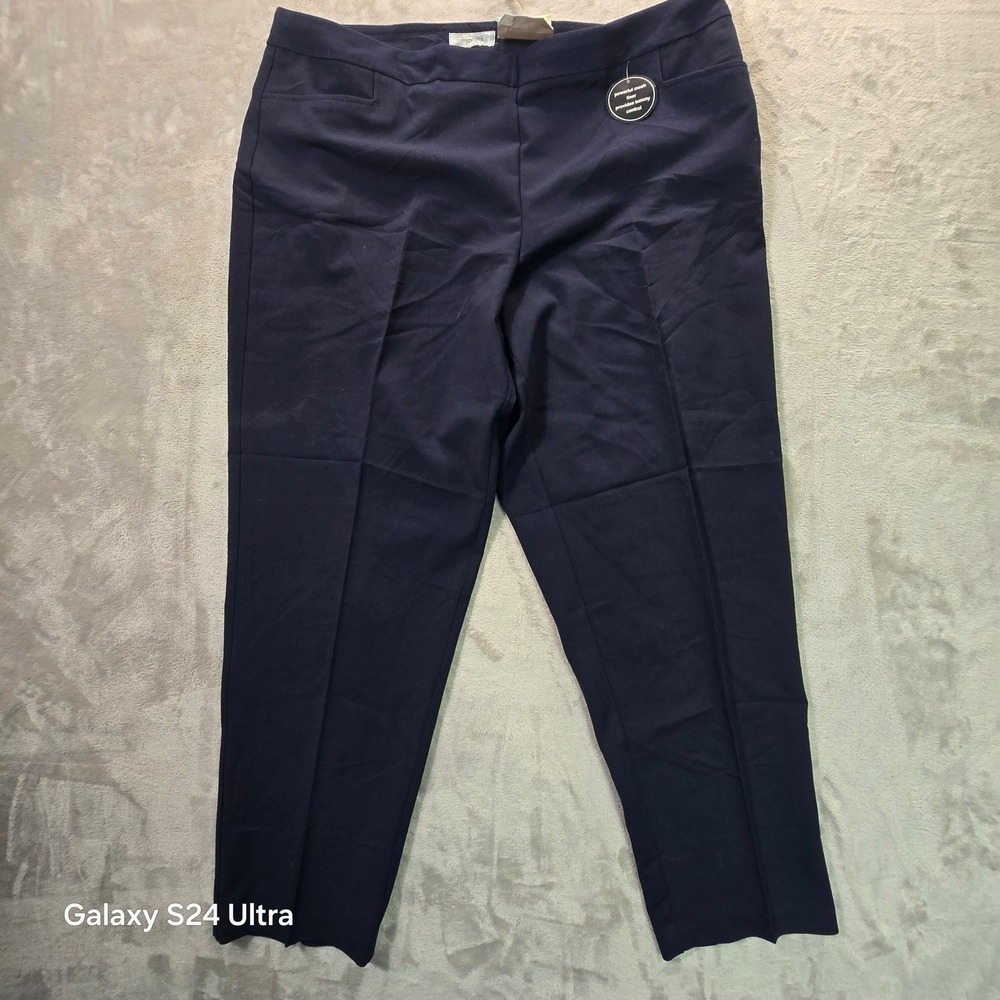 Dressbarn Navy Blue Tummy Control Straight Leg Dress Pants Plus Size 18W NWT